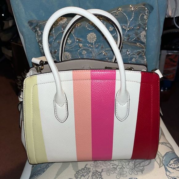 Kate Spade Striped Leather Satchel Crossbody - Picture 6 of 16